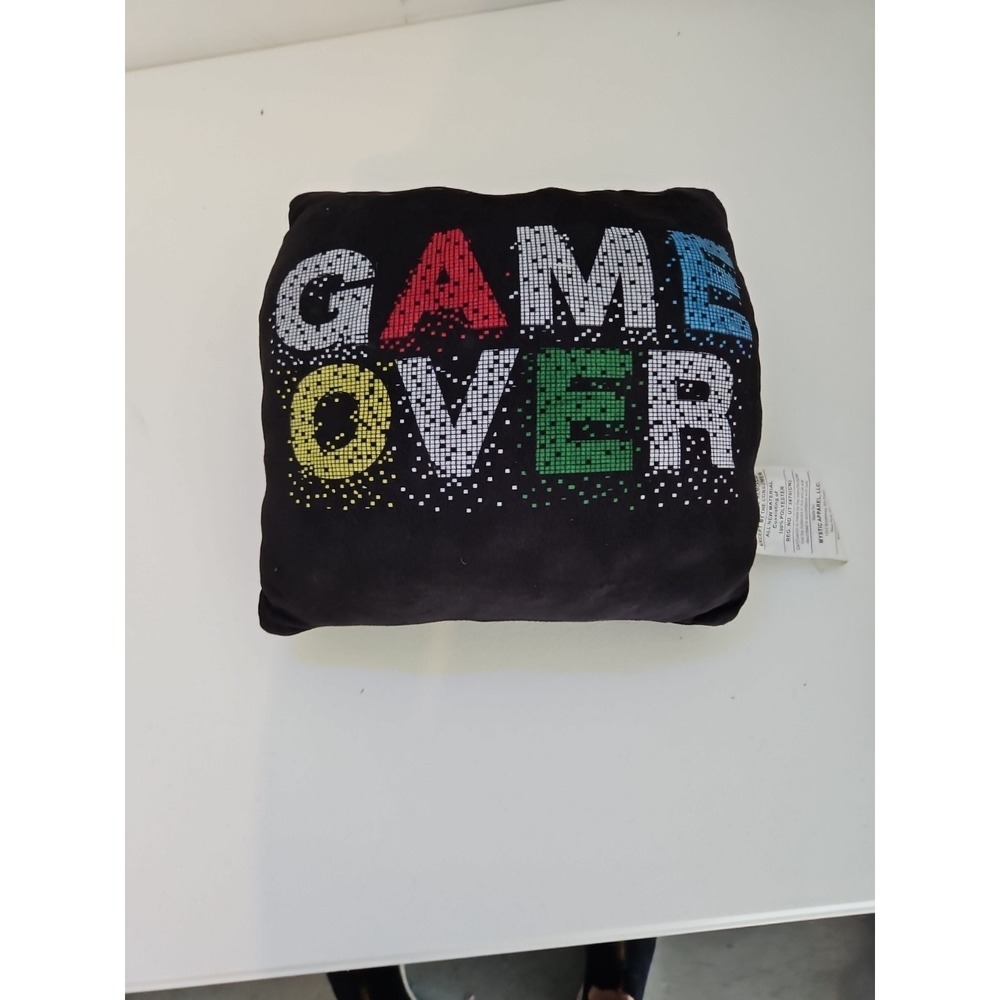 Game Over Throw pillow 13x11 inches. Gaming pixels style